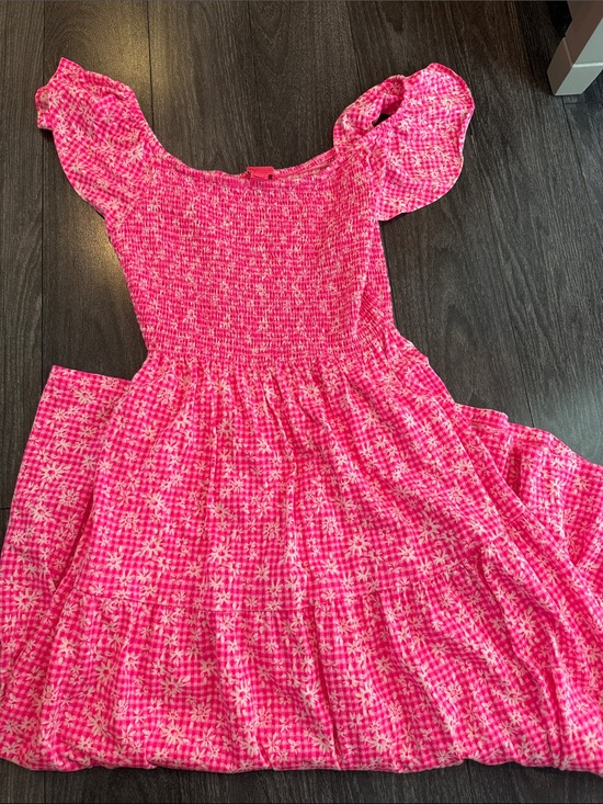 Lilly Pulitzer Dresses & Skirts - Lilly Pulitzer Hot Pink Floral Smocked Midi Dress